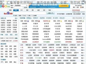 网址导航大全，汇集海量优质网址，黄页信息准确、全面，是您网上冲浪的好帮手