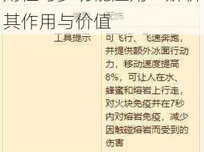 关于泰拉瑞亚烈焰靴的实用性与多功能应用：解析其作用与价值