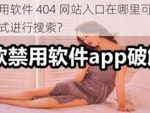 请问禁用软件 404 网站入口在哪里可以通过什么方式进行搜索？