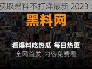 如何获取黑料不打烊最新 2023 地址？