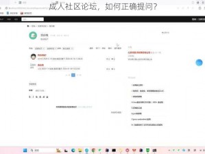 成人社区论坛，如何正确提问？