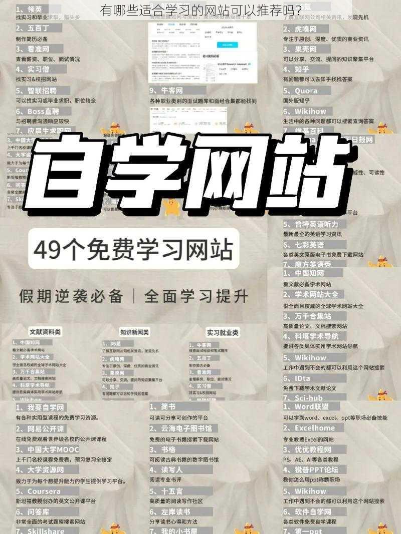 有哪些适合学习的网站可以推荐吗？