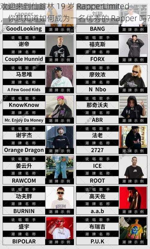 欢迎来到仙踪林 19 岁 RapperLimited，你想知道如何成为一名优秀的 Rapper 吗？