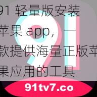 91 轻量版安装苹果 app，一款提供海量正版苹果应用的工具