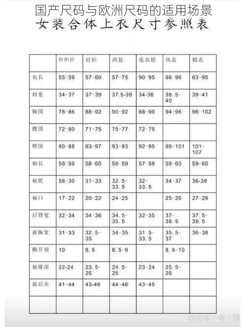 国产尺码与欧洲尺码的适用场景
