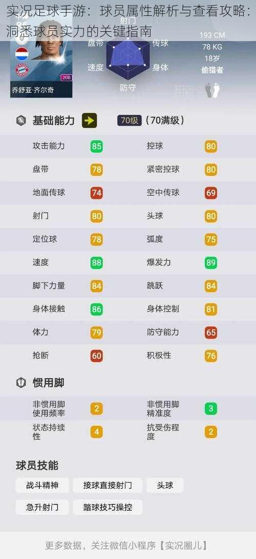 实况足球手游：球员属性解析与查看攻略：洞悉球员实力的关键指南